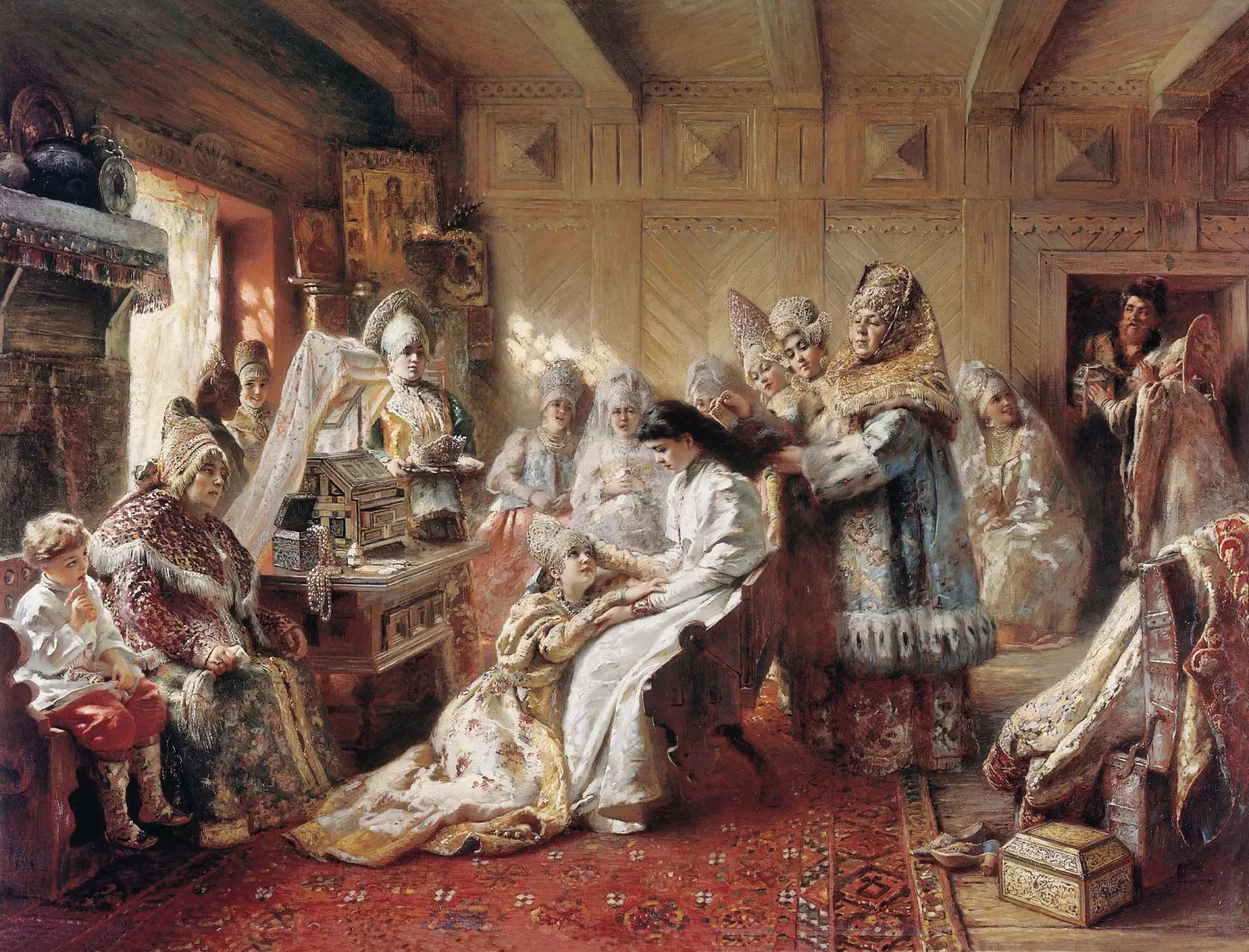 "Bride's wedding preparations"